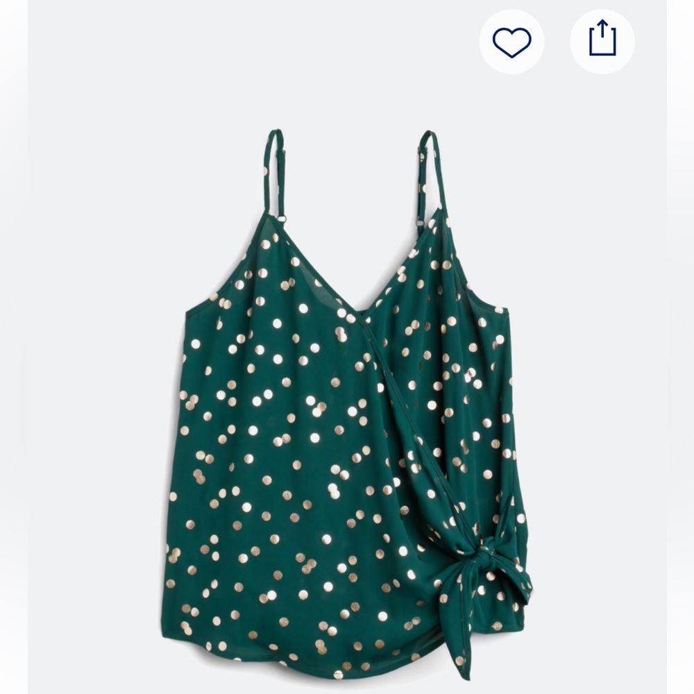 Papermoon Vibrant Green Sleeveless Camisole with Gold Pattern